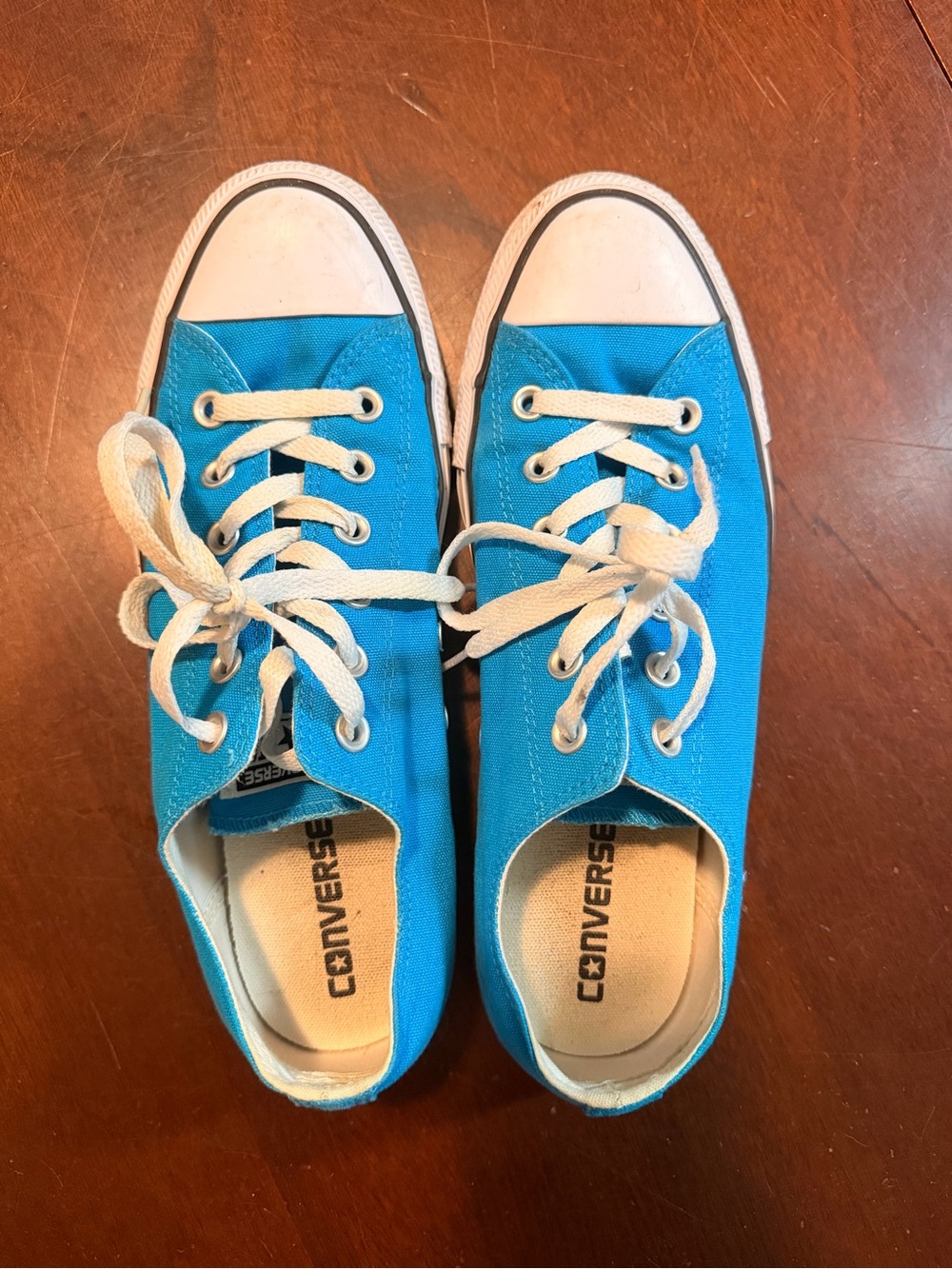 Converse Low Top Sneakers in Turquoise Blue with White Accents